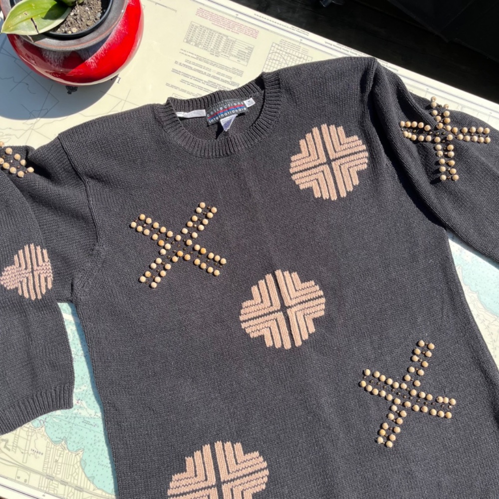 Vintage 90s Collections Internationale Beaded Sweater